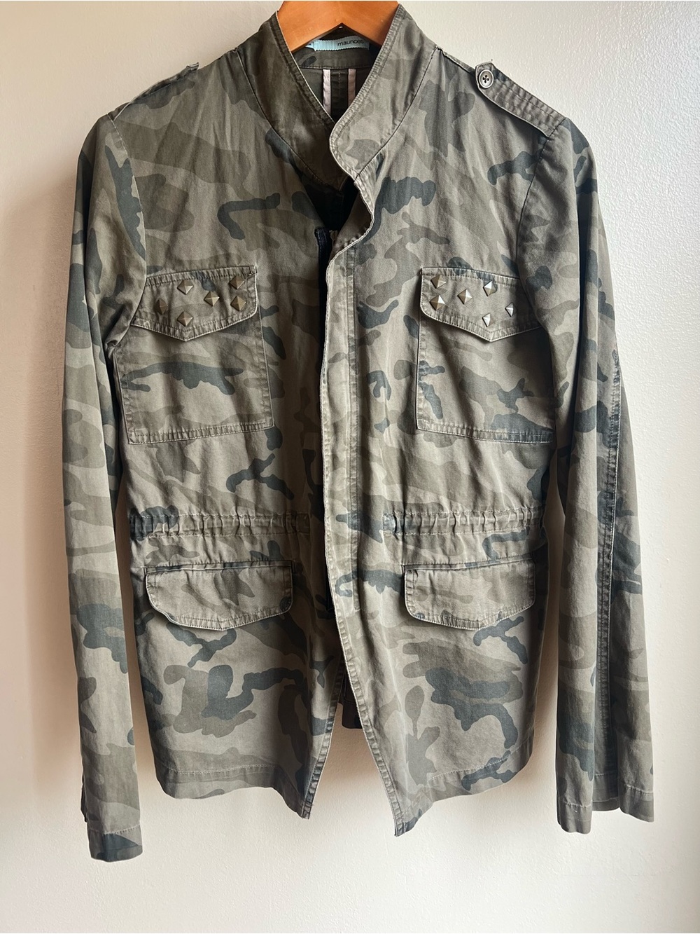 Maurices Camo Utility Jacket Women’s Large Studded Military Field Jacket